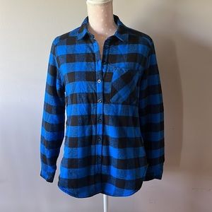 Bluenotes Boyfriend Fit Blue Flannel